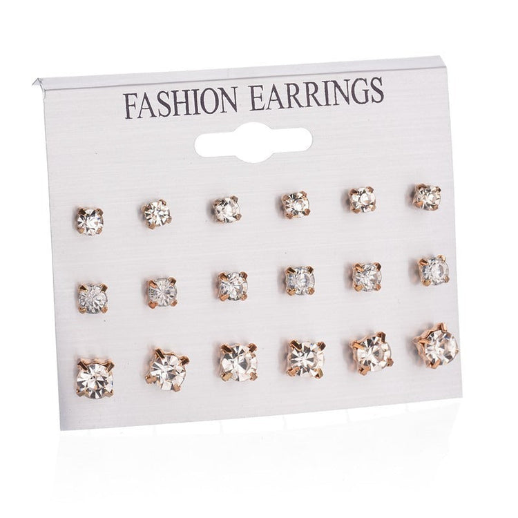 Earrings Round 9-piece Earings Set Beauty hair & fashionfj