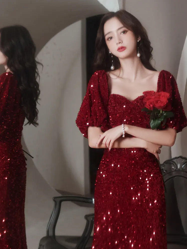 Toast Bridal Red Dresses Women Fishtail Beauty hair & fashionfj