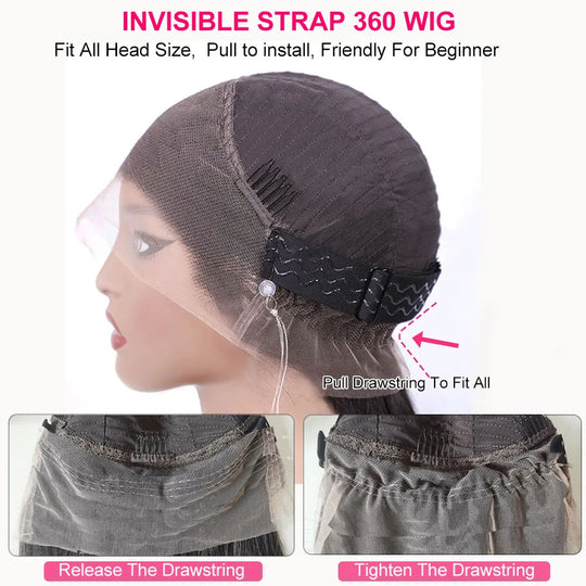 250 Density Invisible Strap 360 Full Hd Glueless Wig 30 Inch Water Wave Lace Front Human Hair Wig Deep Curly Wave Frontal Wig Beauty hair & fashionfj