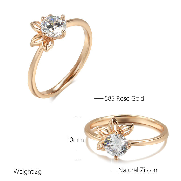 Fashionable Rose Gold Petal Ring For Women Beauty hair & fashionfj