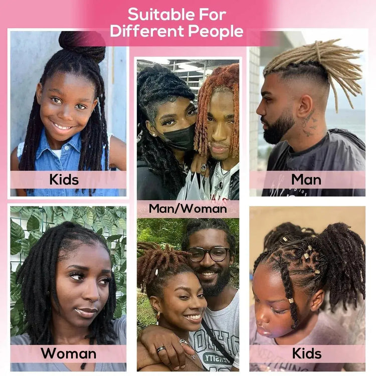 Dreadlock Extensions Human Hair 8 Inch 0.6cm Thickness Locs Inter Extensions for Women Men Kids Full Handmade Permanent Locs Beauty hair & fashionfj