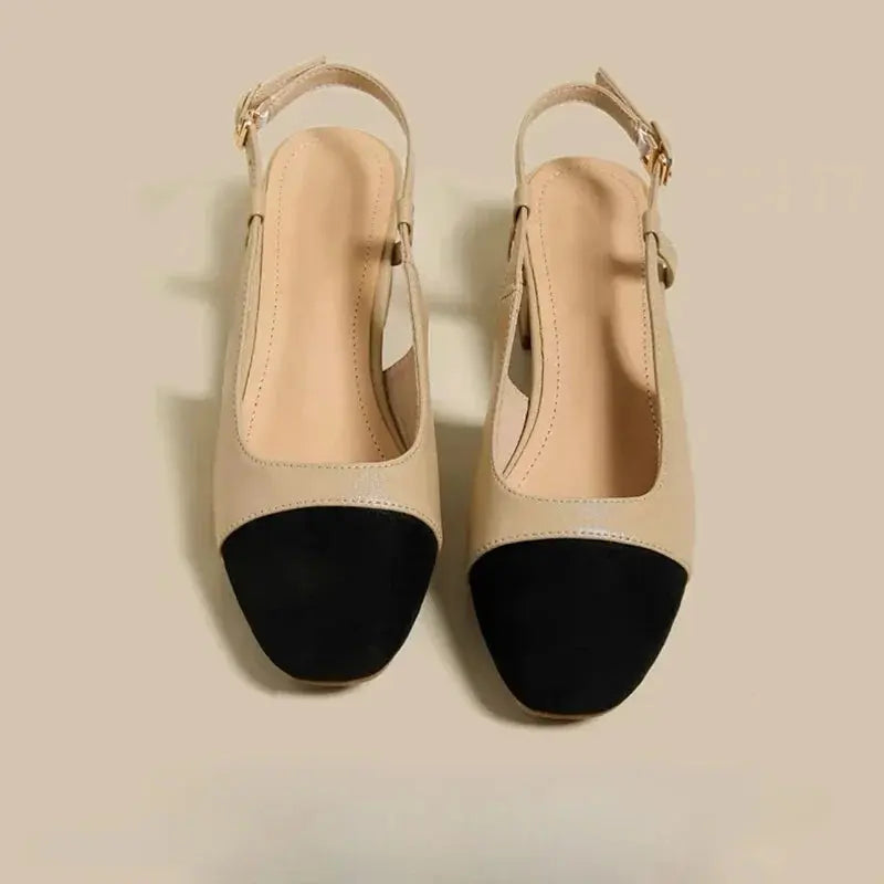 New 2025 Summer Women's Sandals Elegant Medium Heel Toe Mules Comfortable Office Women's Shoes Buckle Heels Dress Shoes Beauty hair & fashionfj