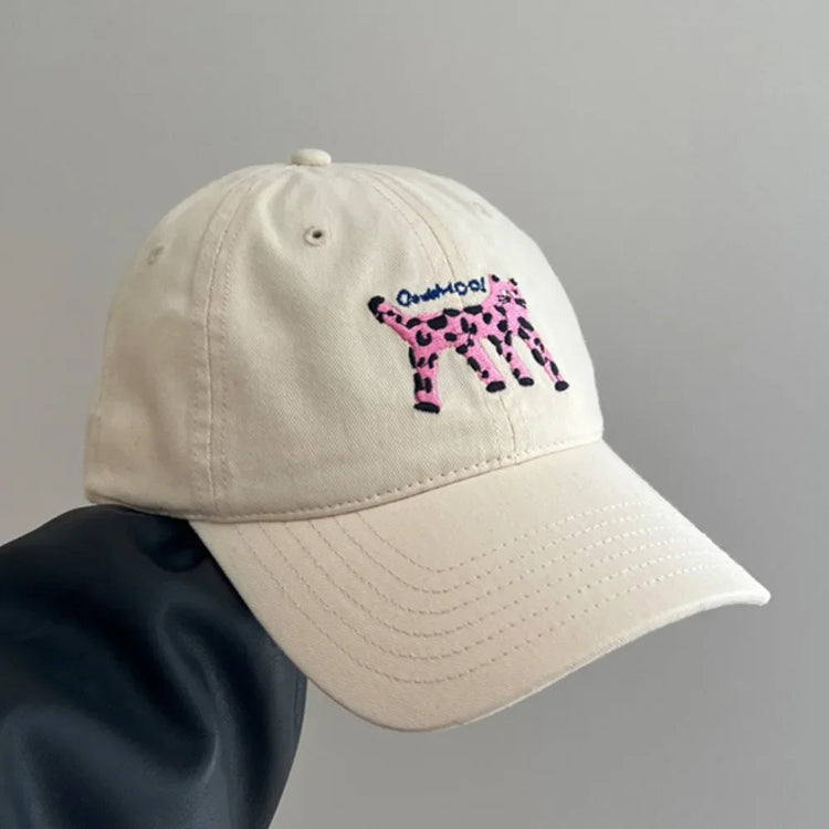 Retro Embroidered Embroidery Baseball Cap Spotted Cat Peaked Cap Letter Baseball Hat Sunscreen Hat Retro Sun Hat Spring Summer Beauty hair & fashionfj