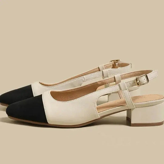New 2025 Summer Women's Sandals Elegant Medium Heel Toe Mules Comfortable Office Women's Shoes Buckle Heels Dress Shoes Beauty hair & fashionfj