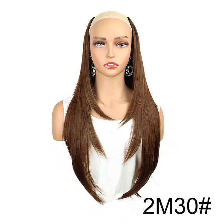 WIGSIN 22Inch Synthetic V-shaped Layered 4 Clips Long Straight Hair Extension Fashion Invisible Hairpiece Wig for Women Beauty hair & fashionfj