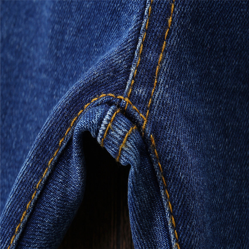 Children Fashion Jeans With Color Matching Horn Beauty hair & fashionfj