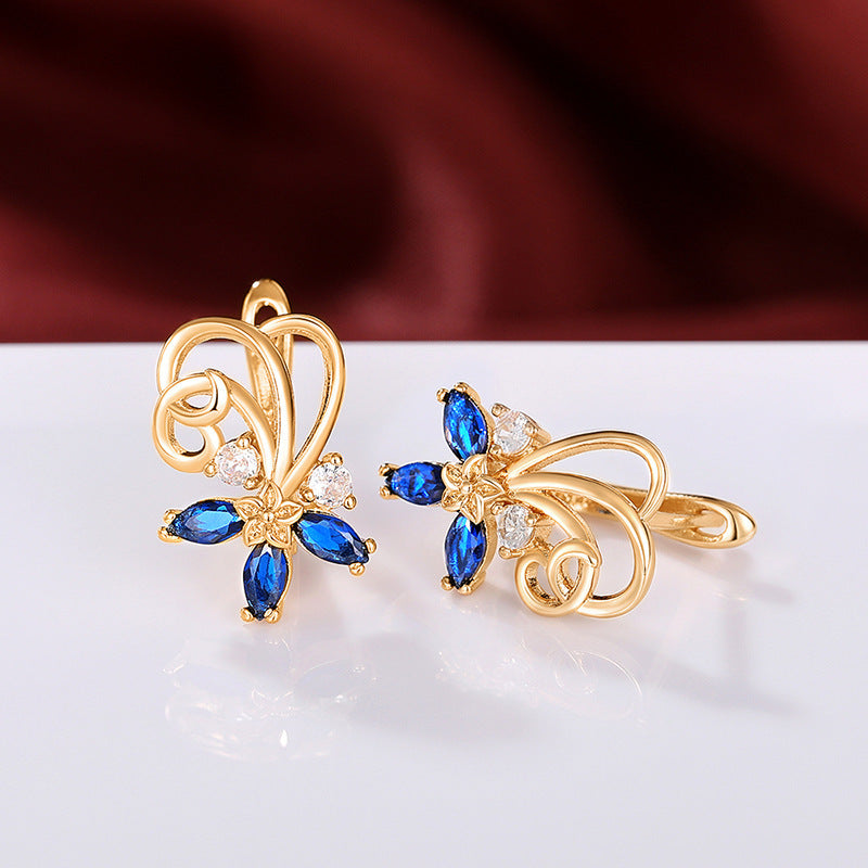 Flower Series Gold Earrings For Women Beauty hair & fashionfj