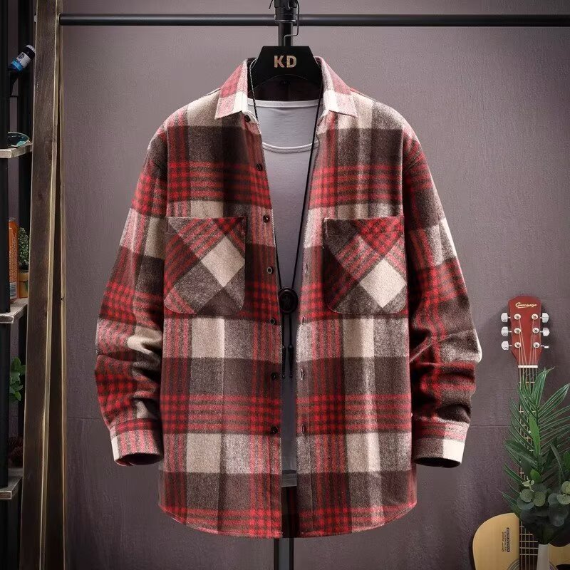 Handsome Lapels Shirt Coat Trendy Men Beauty hair & fashionfj