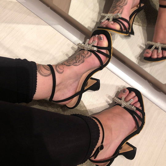 Rhinestone Wineglass High Heel Sandals Beauty hair & fashionfj
