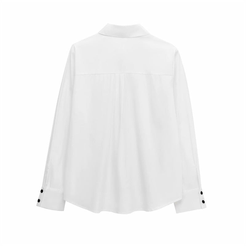 Fashion Women Bowknot Decoration Loose Casual Shirt Beauty hair & fashionfj