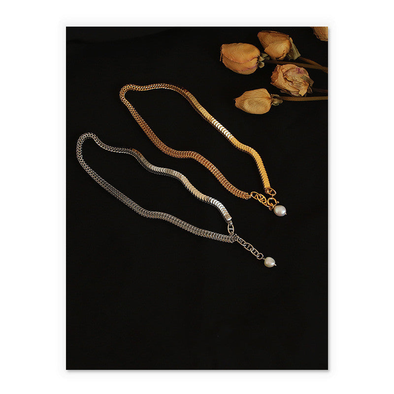 Brass 18k Real Gold Plated White Gold Real Snake Bone Chain Necklace Beauty hair & fashionfj
