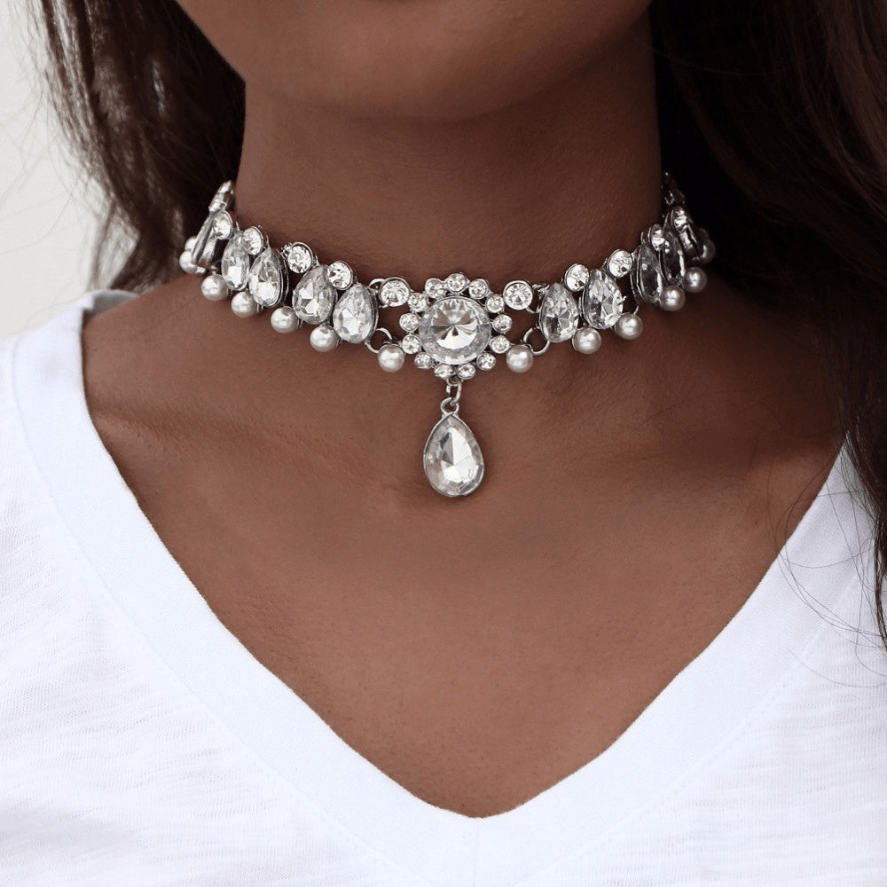Ocean Goddess Crystal Choker Necklace Beauty hair & fashionfj