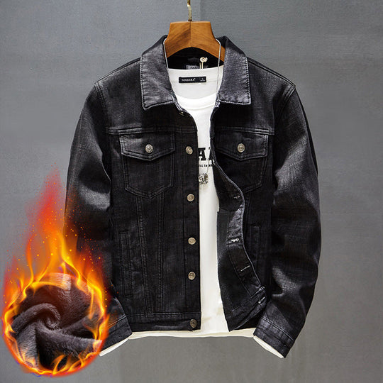 Thicken Men's Denim Jacket Men's Winter Warm Jacket Beauty hair & fashionfj