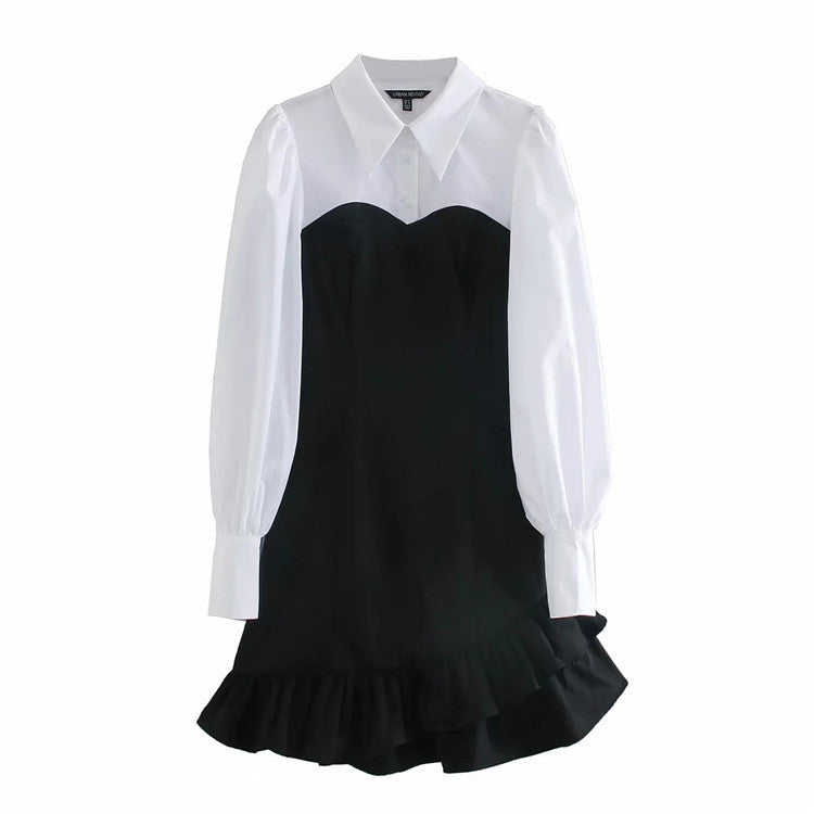 Patchwork ruffle dress Beauty hair & fashionfj