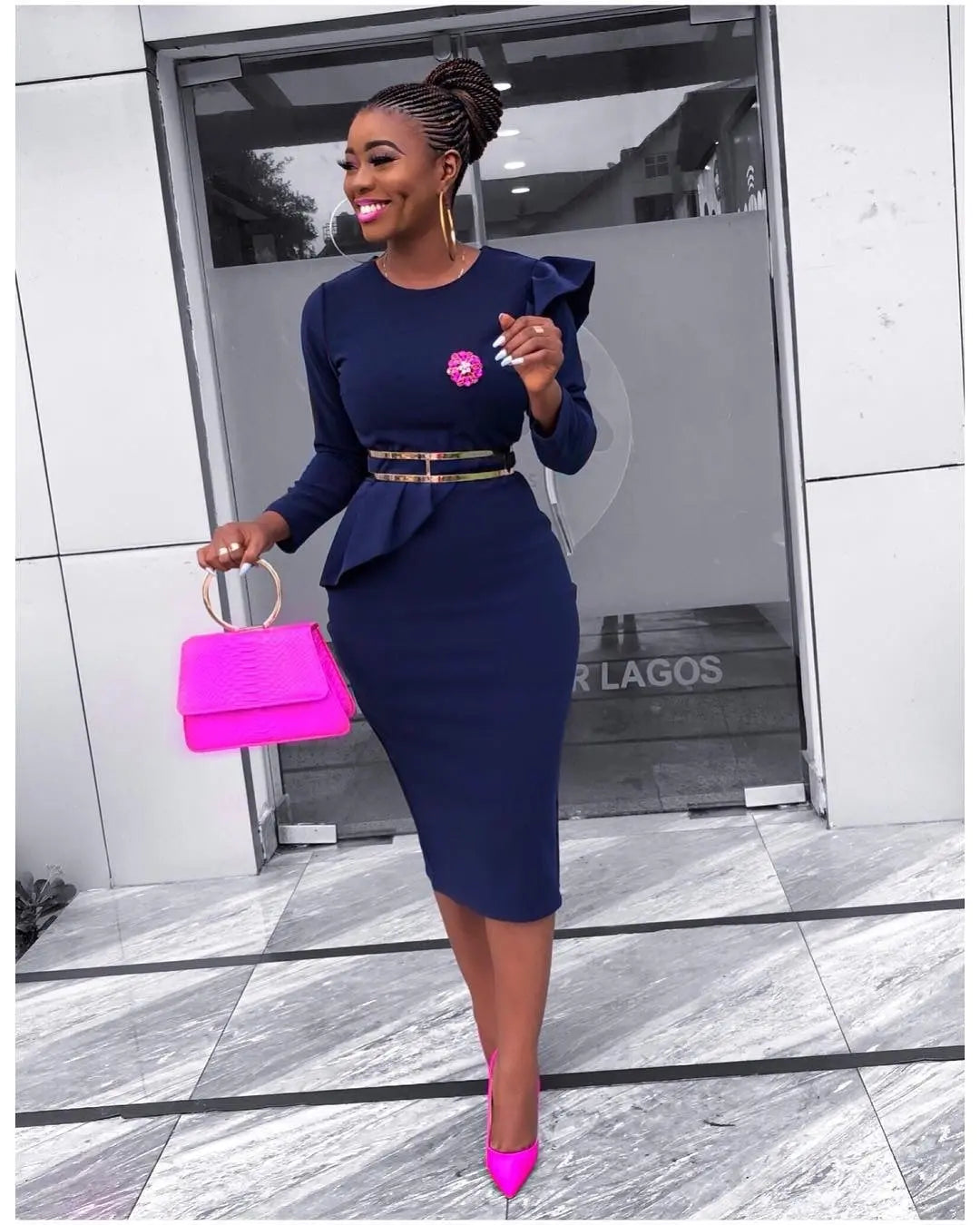 Wooden ear dress with belt Beauty hair & fashionfj