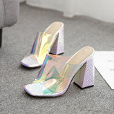Thick high-heeled slippers Beauty hair & fashionfj