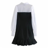 Patchwork ruffle dress Beauty hair & fashionfj