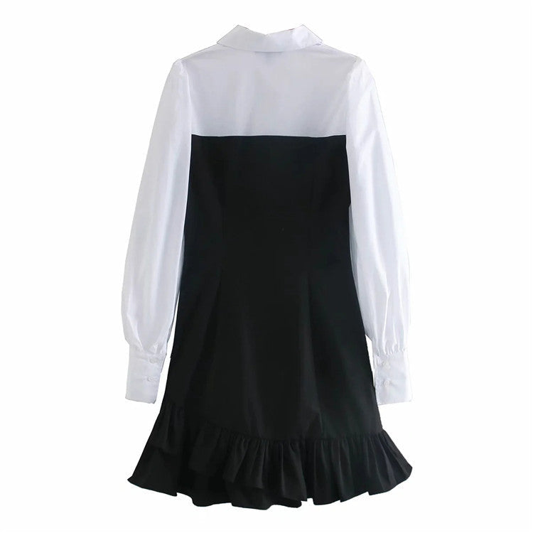 Patchwork ruffle dress Beauty hair & fashionfj