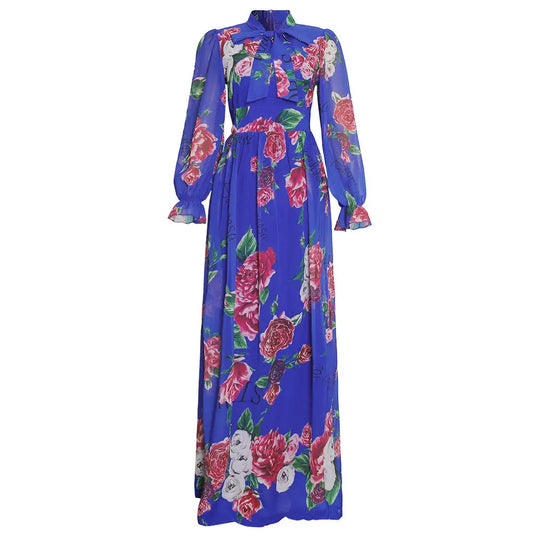 African Clothing Women's Chiffon Print Big Swing Dress Long Skirt Beauty hair & fashionfj