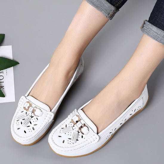 Summer Hollow New Middle-Aged And Elderly Mother Shoes Female Peas Shoes