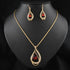 Double Drop Crystal Set Necklace Earrings Beauty hair & fashionfj