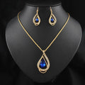 Double Drop Crystal Set Necklace Earrings Beauty hair & fashionfj