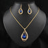Double Drop Crystal Set Necklace Earrings Beauty hair & fashionfj