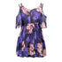 Plus Size Women Dresses Spaghetti Strap V-neck Printed Loose Chiffon Dress Off Shoulder Beauty hair & fashionfj