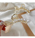 Metal Pearl Rhinestone Fishtail Small Clamp Beauty hair & fashionfj