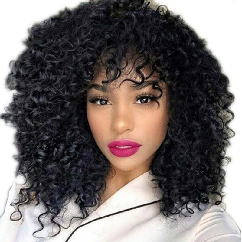 Manufacturers Supply European And American Wigs, African Short Curly Hair Female Wigs, Fluffy Small Curly Bangs, Long Curly Hair Wigs, Wigs Beauty hair & fashionfj