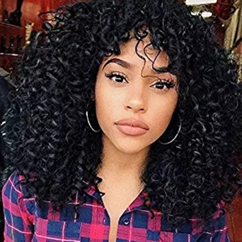 Manufacturers Supply European And American Wigs, African Short Curly Hair Female Wigs, Fluffy Small Curly Bangs, Long Curly Hair Wigs, Wigs Beauty hair & fashionfj