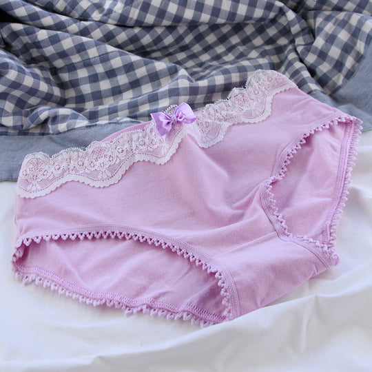 Vintage Lace Trim Gray Black Ladies Panties Cotton Cute Cotton Crotch Ladies Panties Beauty hair & fashionfj