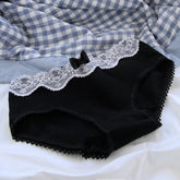 Vintage Lace Trim Gray Black Ladies Panties Cotton Cute Cotton Crotch Ladies Panties Beauty hair & fashionfj
