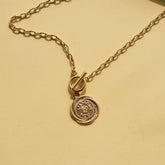 Real Gold Plated Chain Necklace Face Alloy Beauty hair & fashionfj