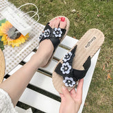 Slippers Wear Ladies Wild Flowers Net Red Lazy Shoes Sandals And Slippers Beauty hair & fashionfj