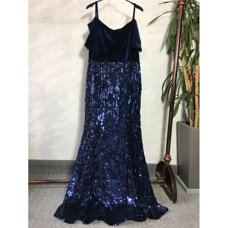 African Fashion Party Dress Sequined Sexy Evening Dresses Beauty hair & fashionfj