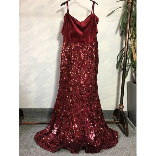African Fashion Party Dress Sequined Sexy Evening Dresses Beauty hair & fashionfj