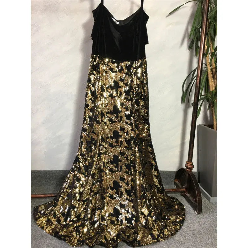 African Fashion Party Dress Sequined Sexy Evening Dresses Beauty hair & fashionfj