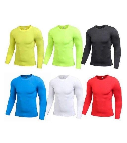 Men's Blank Long Sleeve Compression Top Beauty hair & fashionfj
