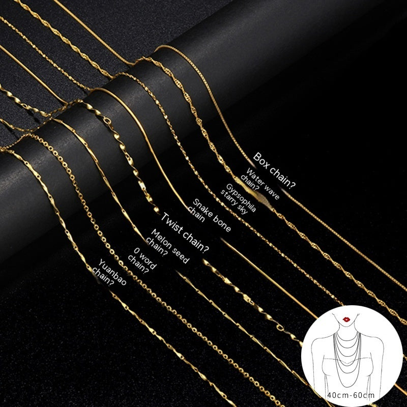 18K Gold Necklace Women's 925 Sterling Silver Gold Plated Chain Beauty hair & fashionfj