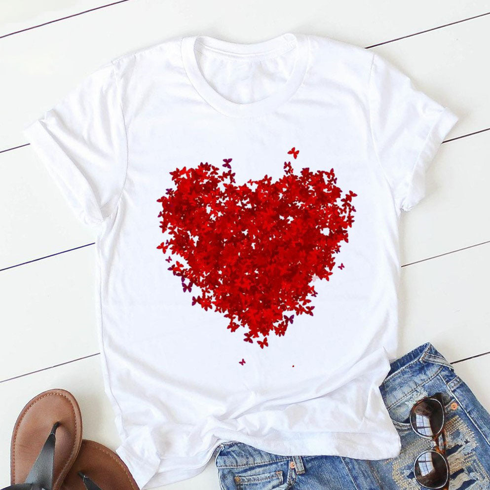 Personalized Letter Print Ladies T-shirt Beauty hair & fashionfj