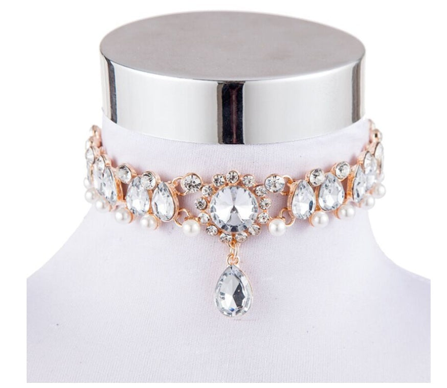 Ocean Goddess Crystal Choker Necklace Beauty hair & fashionfj