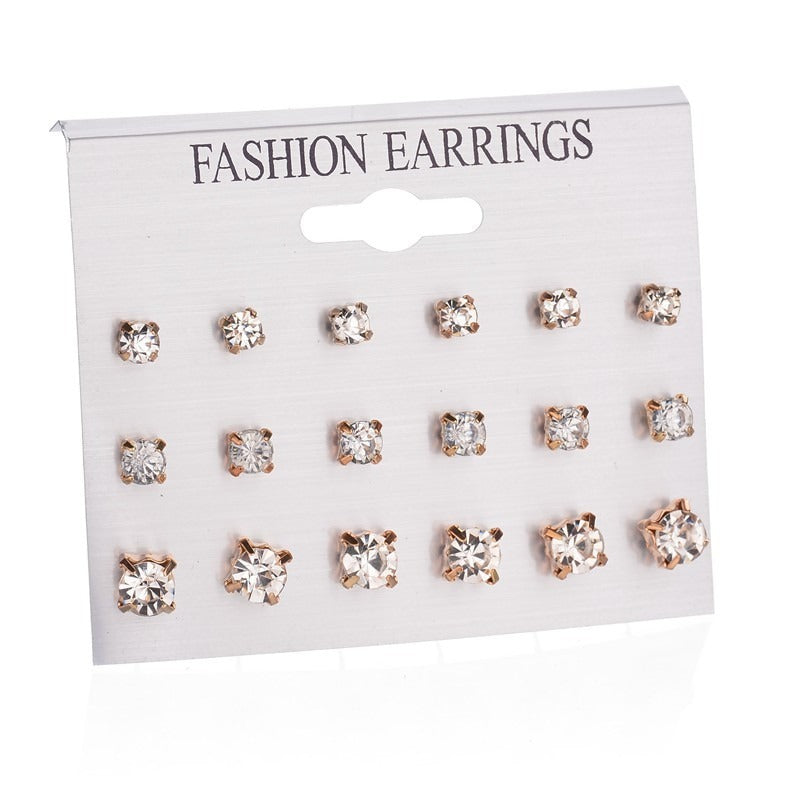 Earrings Round 9-piece Earings Set Beauty hair & fashionfj