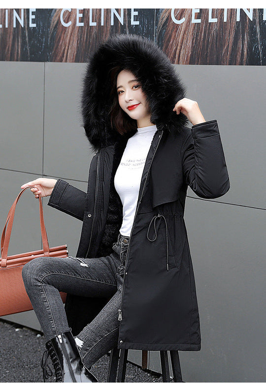 Cotton-Padded Jacket Waist Warm Winter Jacket Beauty hair & fashionfj