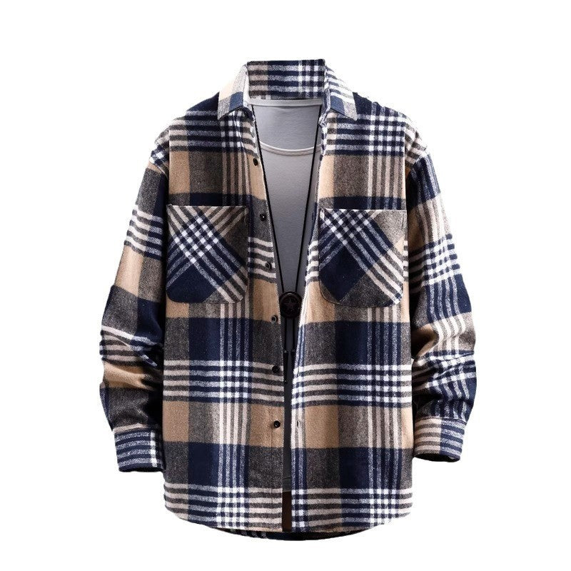 Handsome Lapels Shirt Coat Trendy Men Beauty hair & fashionfj