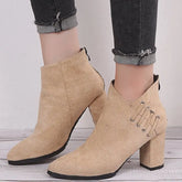 Fashion Ankle Boots Women Pointed-toe Zipper Shoes Lady Beauty hair & fashionfj