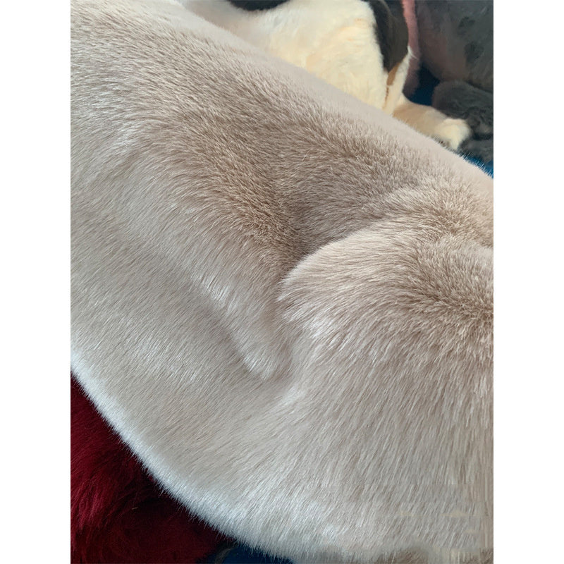 European And American Short Hooded Fur Coat