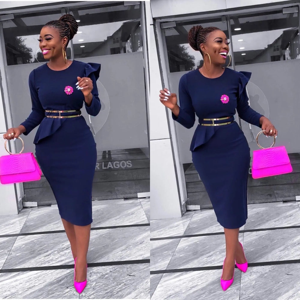 Wooden ear dress with belt Beauty hair & fashionfj