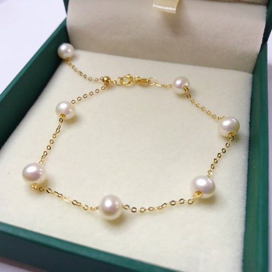 18k Gold Bead Bracelet Beauty hair & fashionfj