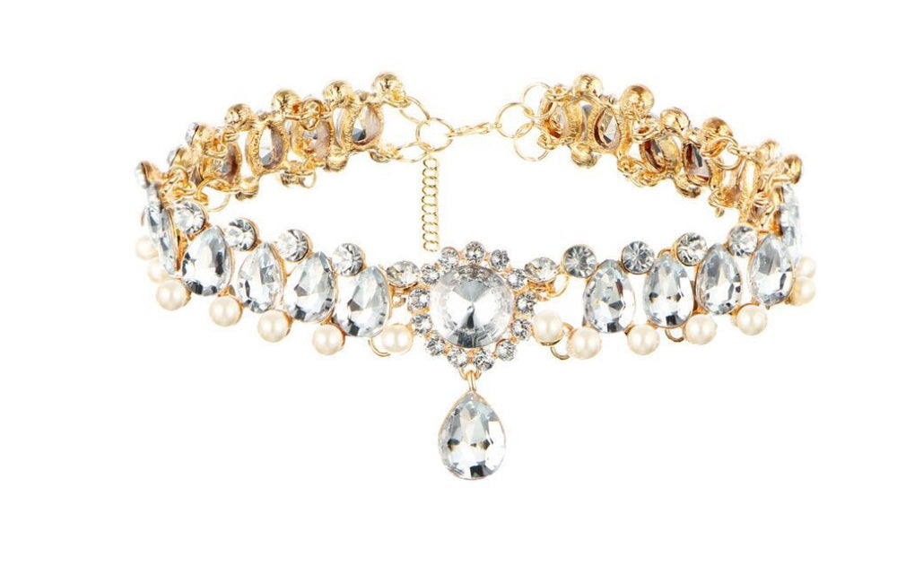 Ocean Goddess Crystal Choker Necklace Beauty hair & fashionfj